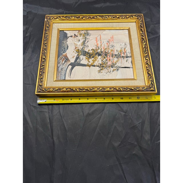 Morris Katz Signed 1981 Original Landscape Oil Painting 8x10 Framed Impasto VTG For Sale In New York - Image 6 of 7