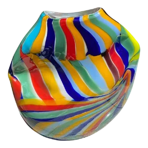 Abstract Oval Vase in Murano Glass by Simoeng
