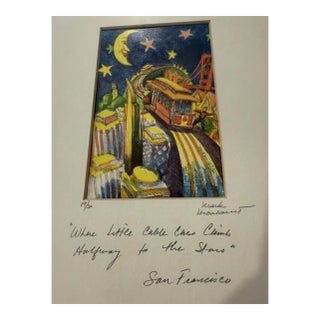 1980s Mark Monsarrat Limited Ed Print Framed Signed Cable Car San Francisco Framed For Sale