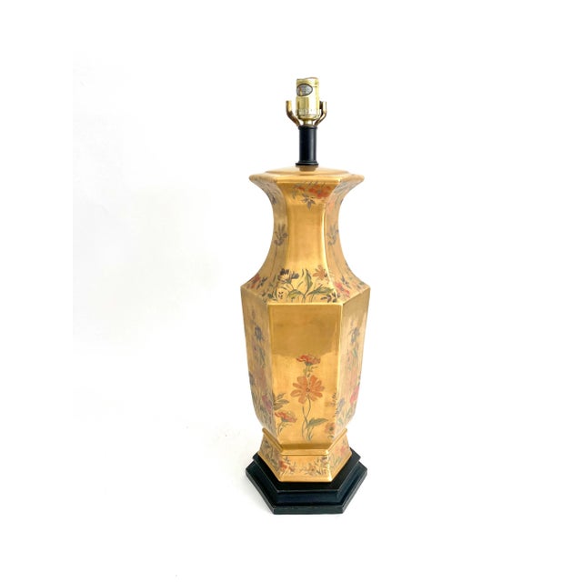 Gold Morris Greenspan Hollywood Regency Chinoiserie Gilt Table Lamp For Sale - Image 8 of 8