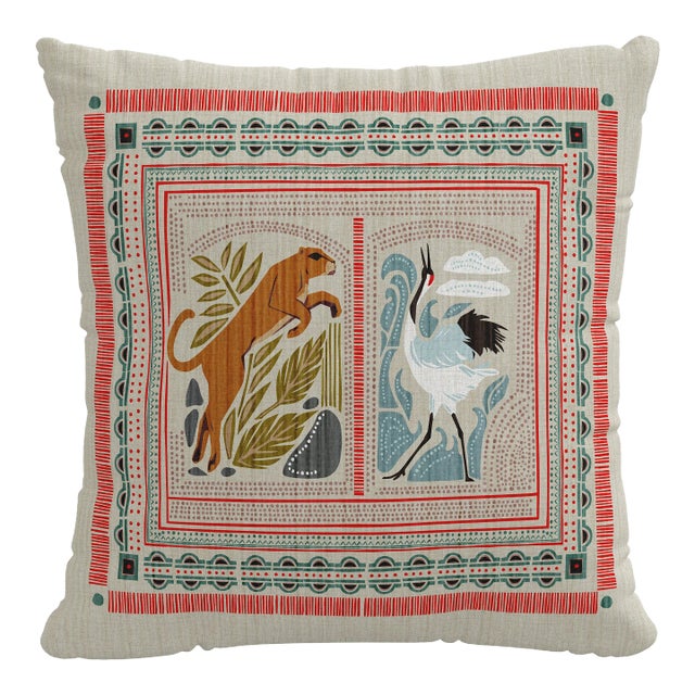 20" Indoor/Outdoor Pillow in Fauna Multi Eng For Sale