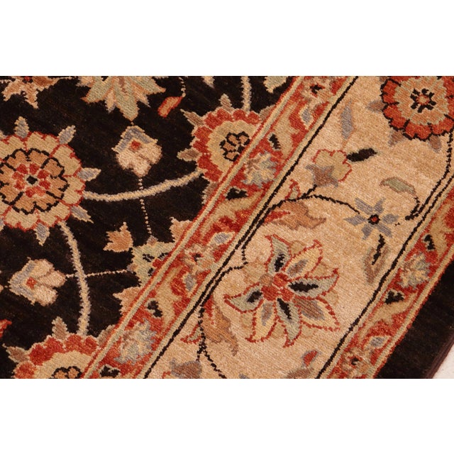 Beige Shabby Chic Ziegler Brown Beige Hand-Knotted Wool Rug - 7'11'' X 9'10'' For Sale - Image 8 of 8