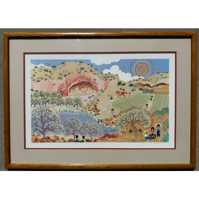 Paper Folk Art Original Blanche Davidson Framed Signed Limited Edition Lithograph For Sale - Image 7 of 12