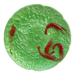 French Majolica Shrimp Plate Choisy Le Roi Circa 1930