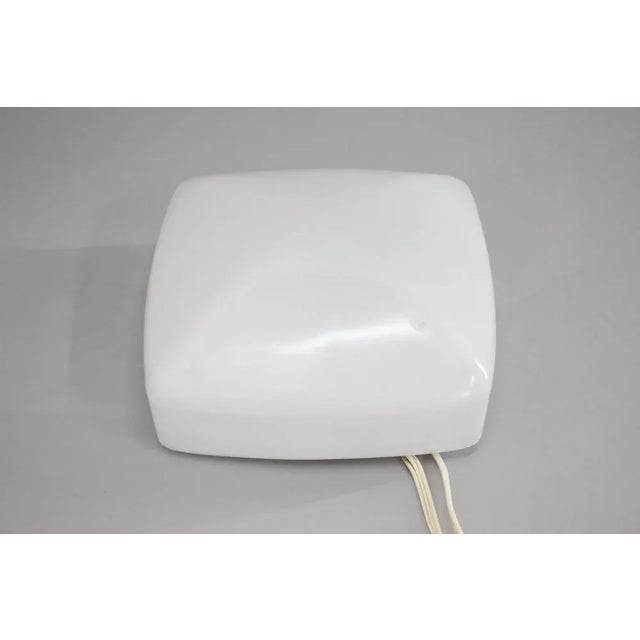 Vintage milk glass square shaped wall or ceiling lamp. Made in former Czechoslovakia in the 1970s. Up to 250V (Europe/UK...