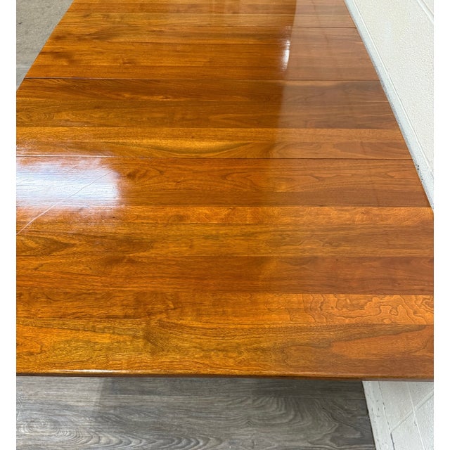 Vintage Early American Colonial Revival Willam & Mary Style Walnut Dining Table For Sale - Image 12 of 14
