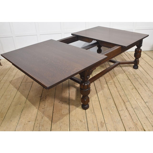 Wood Extending Dining Table in Oak by Maple and Co, 1890s For Sale - Image 7 of 15