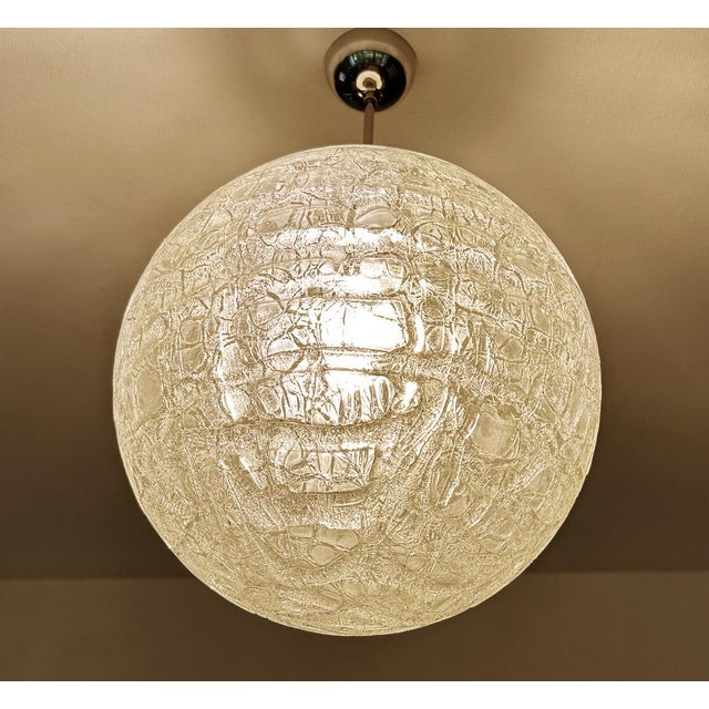 Large Brutalist Glass Pendant Light from Doria, 1970s For Sale - Image 18 of 18