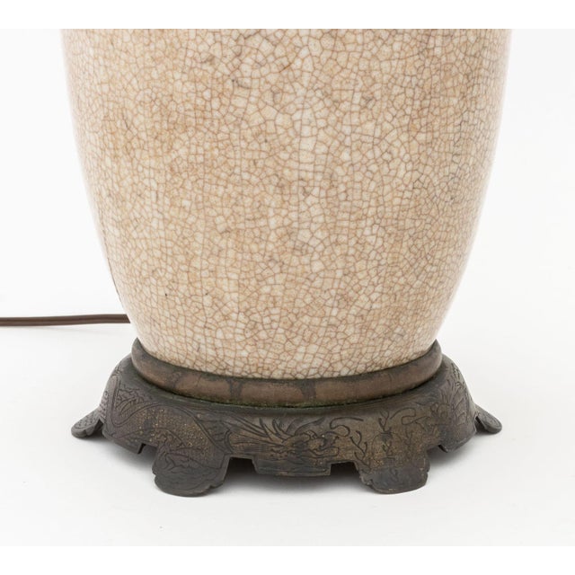 Chinese Ge Type Porcelain Vase Mounted as a Lamp For Sale - Image 4 of 7