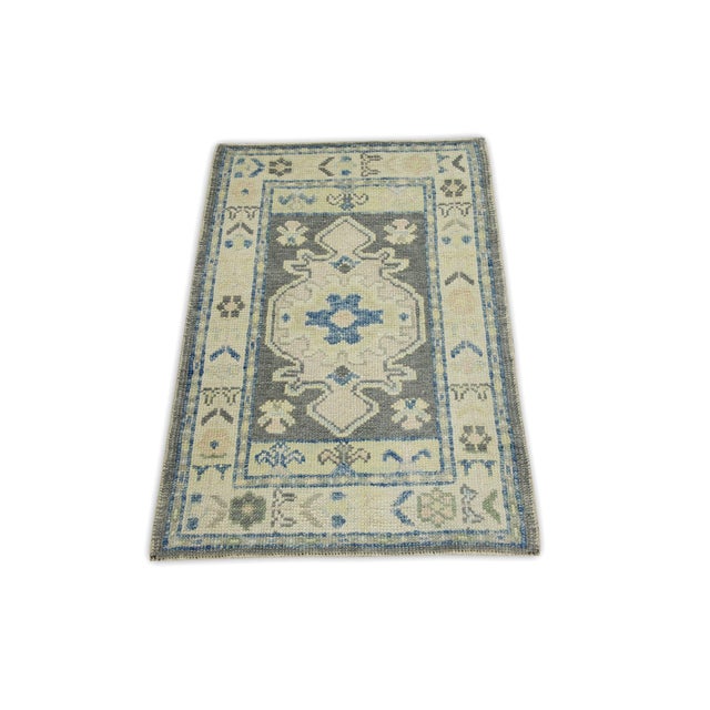 Oriental Hand Knotted Rug Turkish Oushak 2'3" x 3'4" For Sale - Image 4 of 5