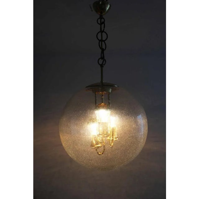 Space Age Sputnik Brass and Glass Globe Pendant Lamp from Doria, 1970s For Sale - Image 6 of 8
