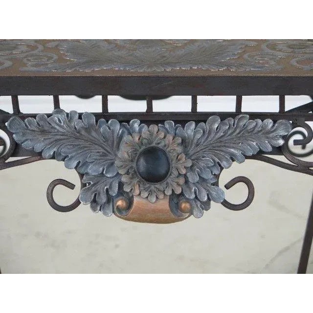 Approx: 25 Years Old Embossed Resin Insert Top Stylish Accent Table Nice Scrolled Legs Condition: Excellent Original...