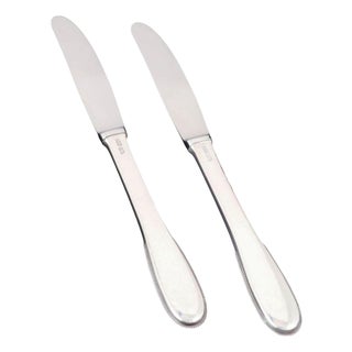 Lunch Knives in Sterling Silver and Stainless Steel by Evald Nielsen, 1930s, Set of 2 For Sale
