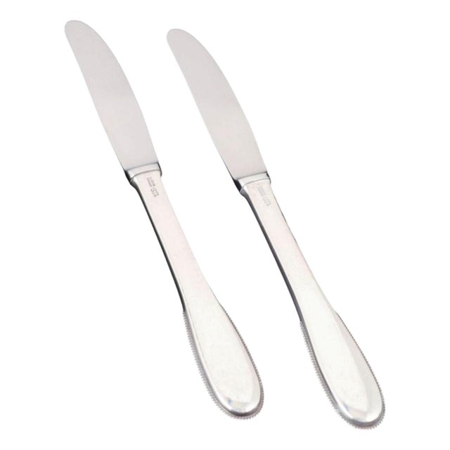 Lunch Knives in Sterling Silver and Stainless Steel by Evald Nielsen, 1930s, Set of 2 For Sale
