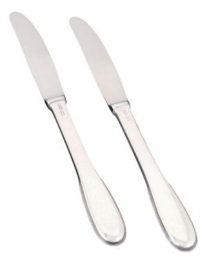Lunch Knives in Sterling Silver and Stainless Steel by Evald Nielsen, 1930s, Set of 2