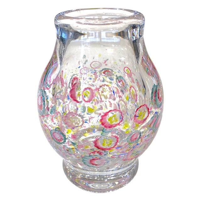 This is a stunning and rare Val Saint Lambert millefiori vase designed by Charles Graffart, one of the most important...