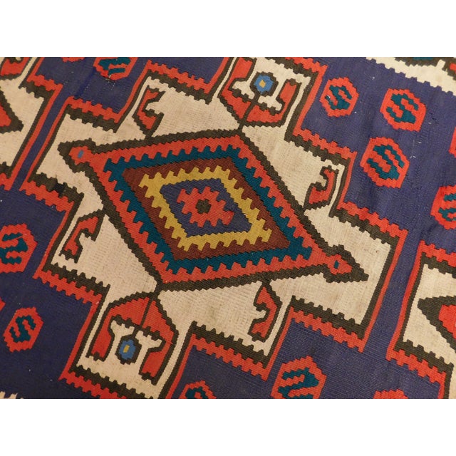 Tribal Mid Century Hand Knotted Persian Bijar Tribal Kilim Rug. 3'5"x 6'4" For Sale - Image 3 of 8