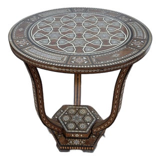 Antique Inlaid Moroccan Stand or Table For Sale