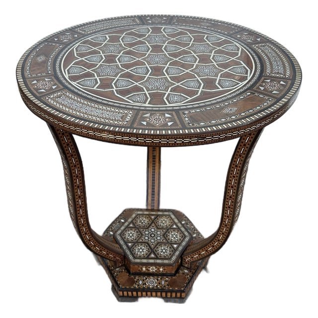 Antique Inlaid Moroccan Stand or Table For Sale