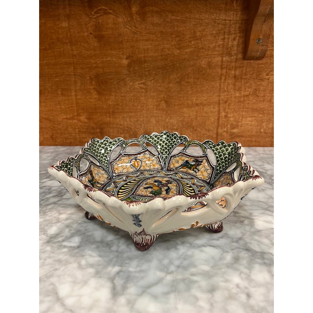 Coimbra Ceramic - Hand Painted Portuguese Fruit Basket 7 For Sale - Image 12 of 14