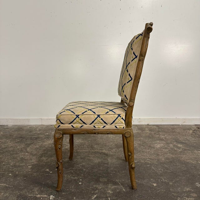 Set of 4 Faux Bois Dining Chairs For Sale In Cleveland - Image 6 of 12