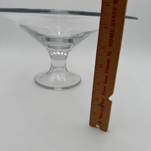 Vintage Hand Blown Krosno Centerpiece Bowl Poland 14"x6.5" For Sale - Image 4 of 8