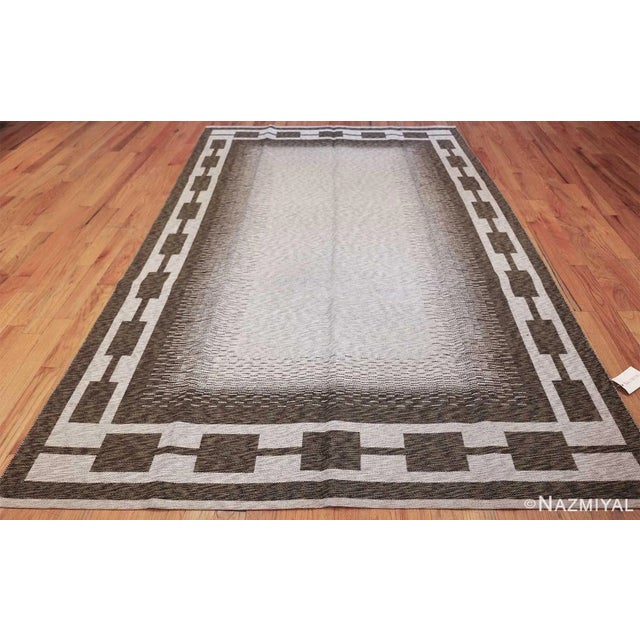 A Beautiful and Sophisticated Reversible Vintage Open Field Double Sided Swedish Kilim Rug, Country of Origin: Sweden,...