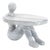 Gray Marble Seated Figure Form Cake Stand For Sale