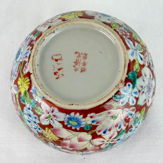 1900 - 1909 Chinese Famille‑Rose Brush Pot With Applied Blue Dragons, Guangxu Mark — Late Qing / Early Republic, 5" For Sale - Image 5 of 13