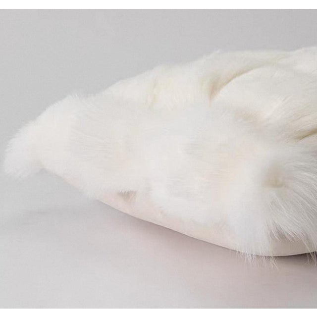 18-Inch Natural Imitation Fox Fur Throw Pillow For Sale - Image 9 of 9