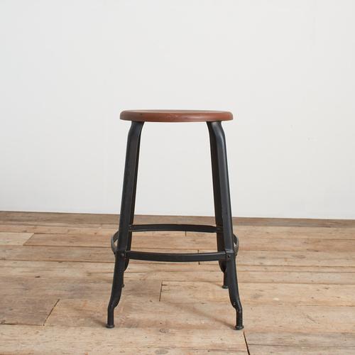 Vintage Industrial ‘Nicolle’ Style French Stool A tall industrial metal stool in the style of the iconic French ‘Nicolle’...