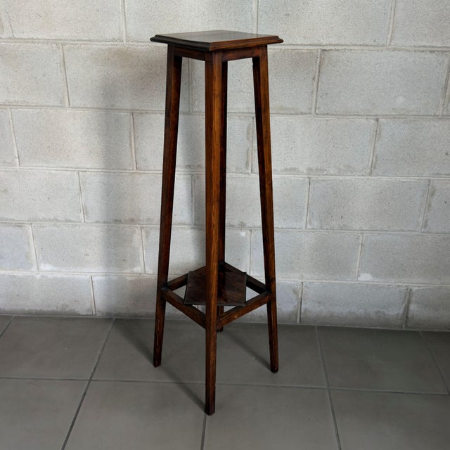 Wood 2-Tier Pedestal Column Plant Stand, 1960s For Sale - Image 3 of 11