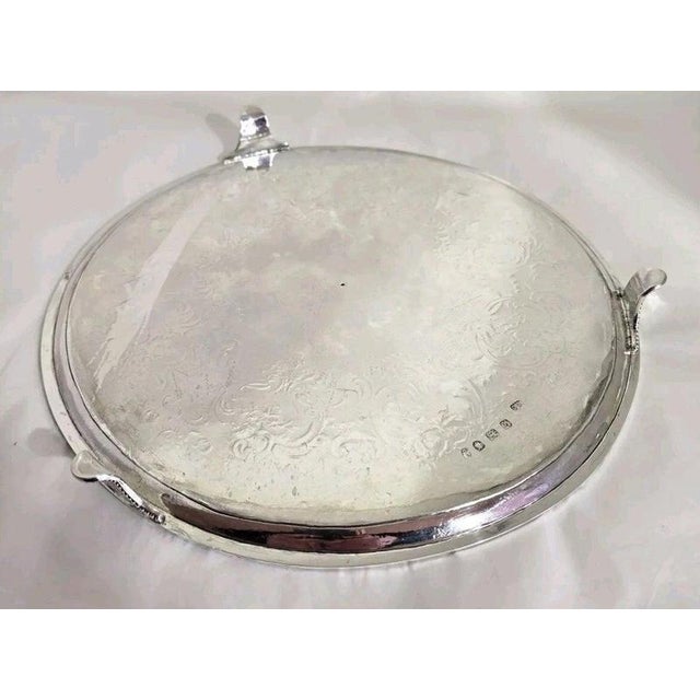 Metal Antique George III Sterling Silver Waiter, 1785 For Sale - Image 7 of 18