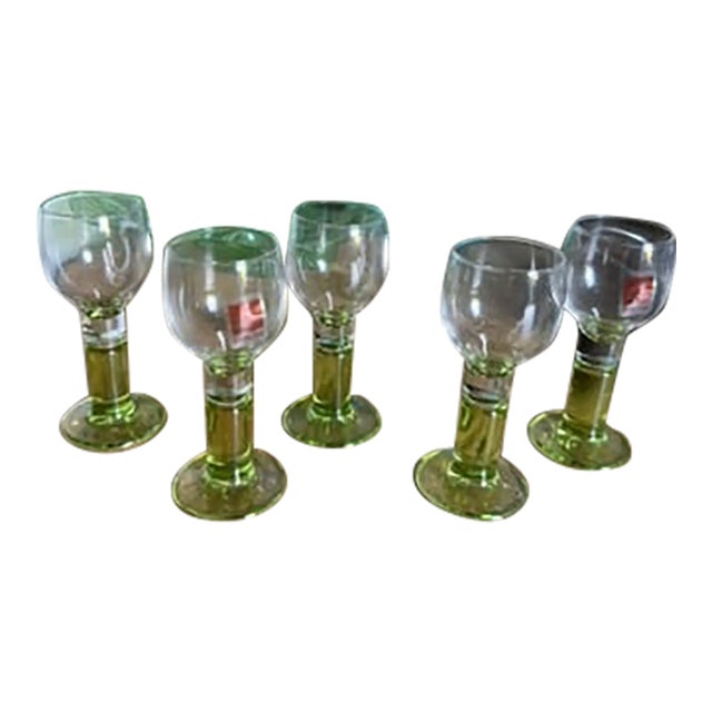 Vintage Cordial Limoncello 5 Glass Bormioli Rocco Italian Set For Sale