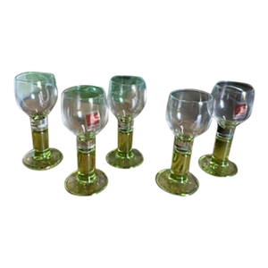 Vintage Cordial Limoncello 5 Glass Bormioli Rocco Italian Set
