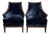 Pair of Italian Mid-Century Style Lounge Club Chairs Upholstered in Gp&j Baker Kings Velvet For Sale