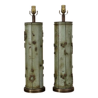 Pair of Mid-Century Wallpaper Form Lamps - a Pair For Sale
