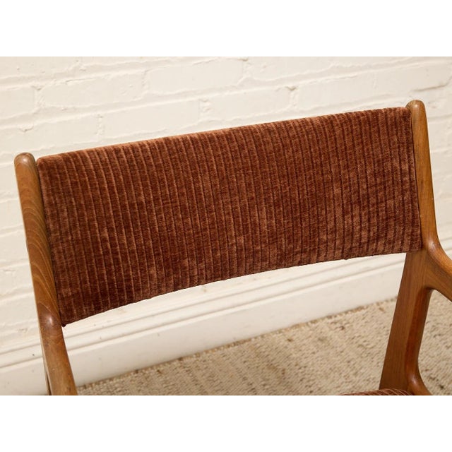 Mid 20th Century Set of Four Vintage Danish Modern Dining Chairs in Rust Corduroy For Sale - Image 5 of 12
