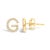 Contemporary 10K Yellow Gold 1/10 Cttw Diamond 'G' Initial Stud Earring For Sale - Image 3 of 5