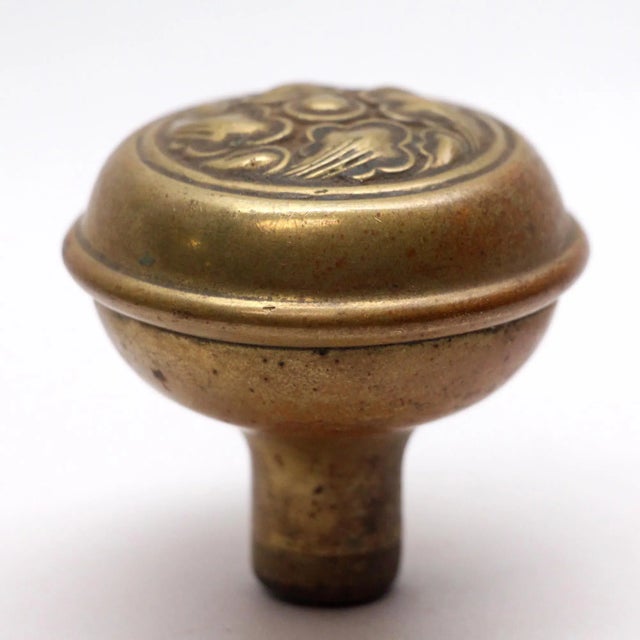 Traditional Antique Swirl Brass Door Knob For Sale - Image 3 of 4