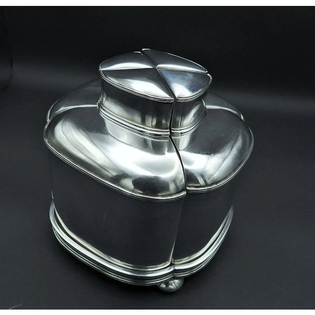 1920s Antique Hunt Diederich Silver Trompe l'Oeil Tea Caddy- 5 Piece Box For Sale - Image 12 of 13