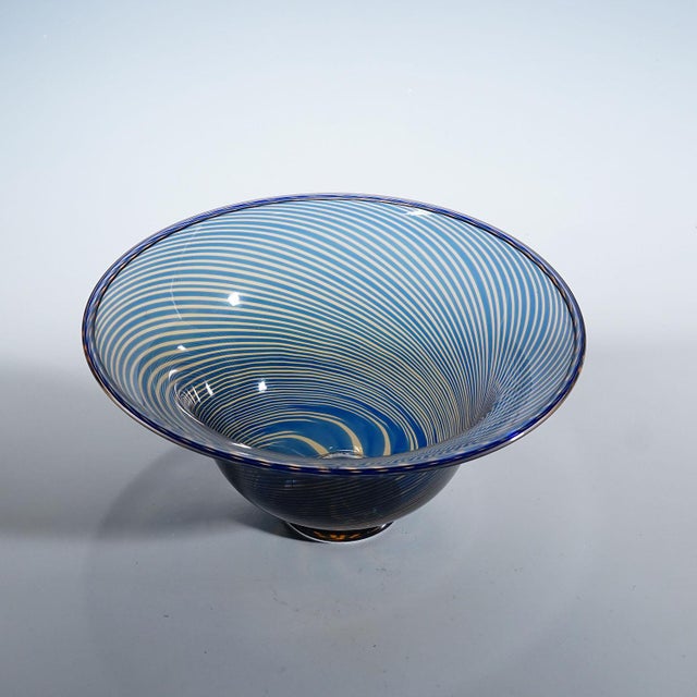 Mid-Century Modern Vintage Slip Graal Bowl by Edward Hald for Orrefors, Sweden For Sale - Image 3 of 8