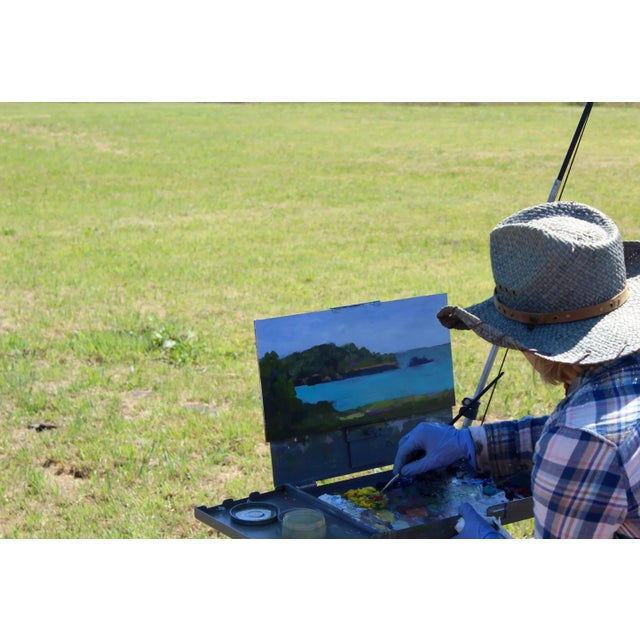 Quiet Places & Coastal — Mendocino Coast Original oil painting by L. Haas, 16 x 8 in unframed primed masonite board,...
