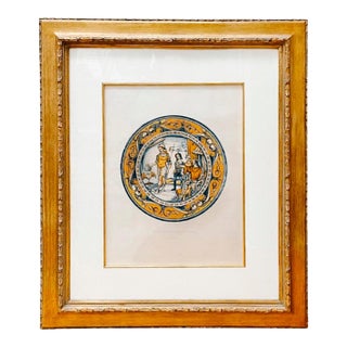 Mid 20th Century French Cromolithograph of a Plate of Mr De Basilewski in Paris by Delange For Sale