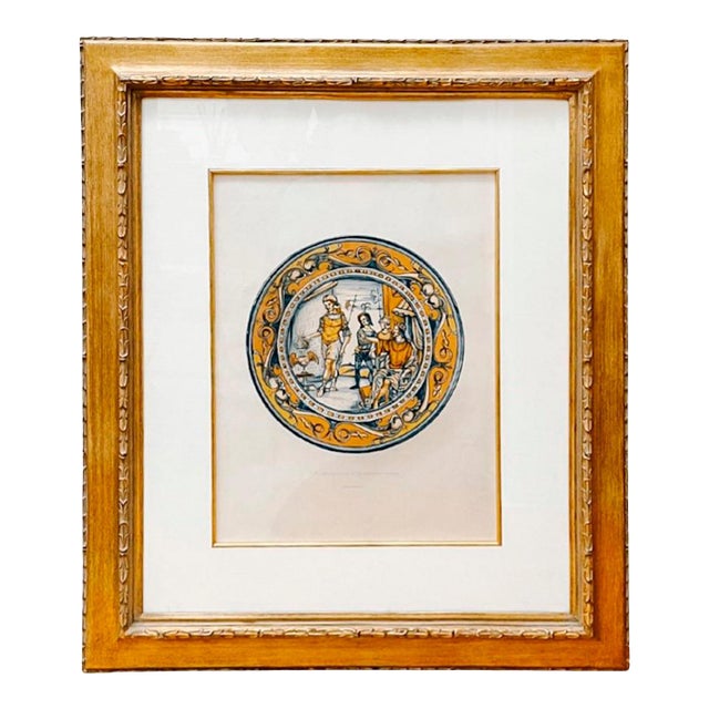 Mid 20th Century French Cromolithograph of a Plate of Mr De Basilewski in Paris by Delange For Sale