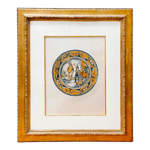 Mid 20th Century French Cromolithograph of a Plate of Mr De Basilewski in Paris by Delange