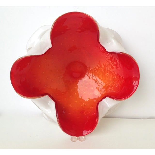 Mid-Century Modern Italian Murano Large Sommerso Triple Cased Bowl For Sale - Image 3 of 11