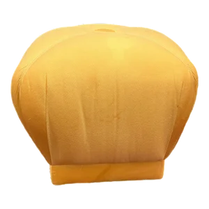 1970s Karl Springer Style Souffle Pouf Ottoman in Gold