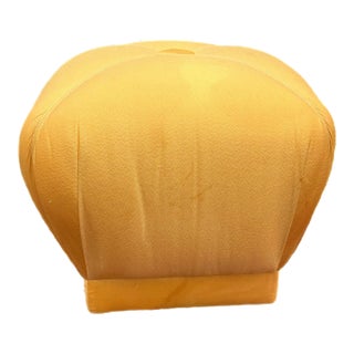 1980 Marge Carson Style Souffle Pouf Ottoman in Gold For Sale
