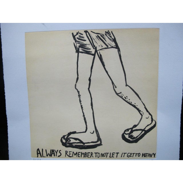 Chris Johanson (1968, California) aquatint etching on thick Somerset white paper, "Perceptions #4", "Always Remember To...